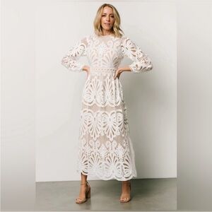 Baltic Born Eldora Lace Off White Midi Dress Size S NWT